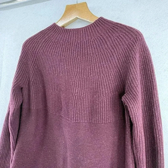 J. JILL Women’s Maroon Burgundy Pullover Mock Neck Wool Blend Sweater Size M - Picture 4 of 6